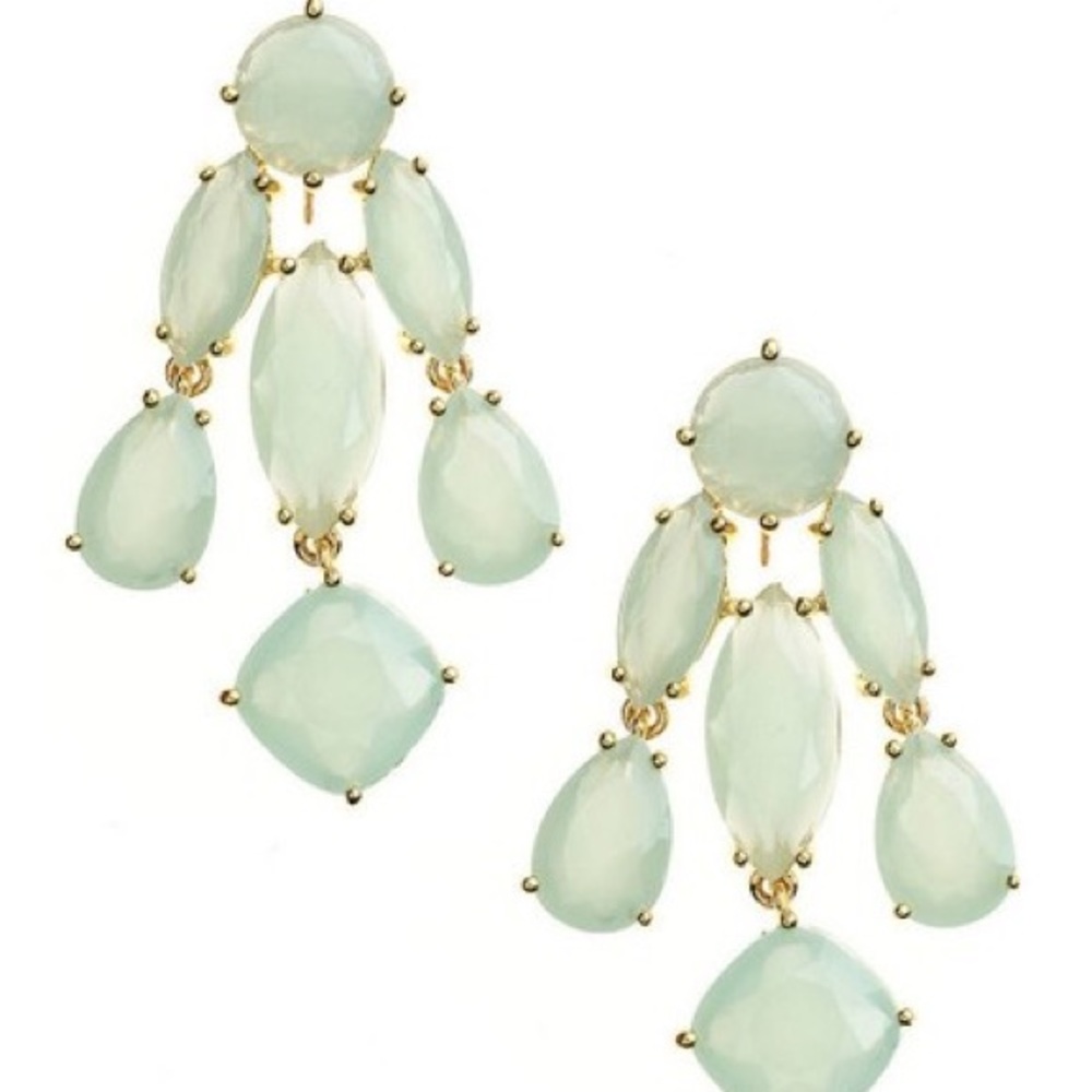 NEW RARE Kate Spade Chandelier Statement Earrings Seaglass
